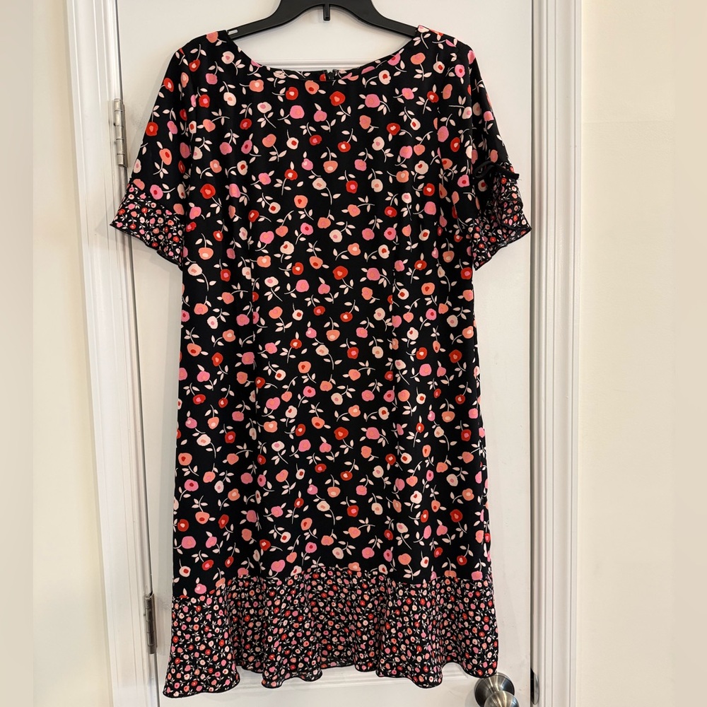 Talbots Petite Floral Ruffle Knee Length Dress Size 14P NWT Romantic Cottagecore